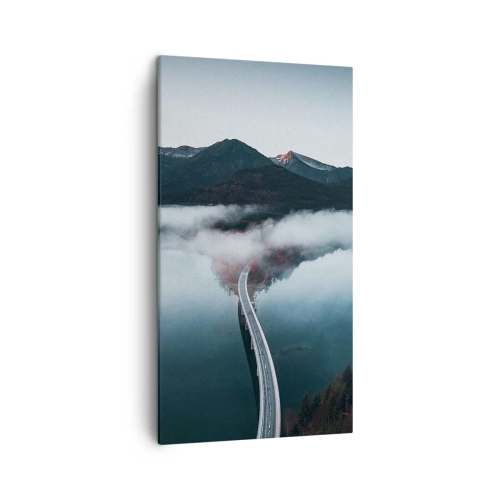 Cuadro sobre lienzo - Impresión de Imagen - Sobre el agua lisa como un espejo - 45x80 cm