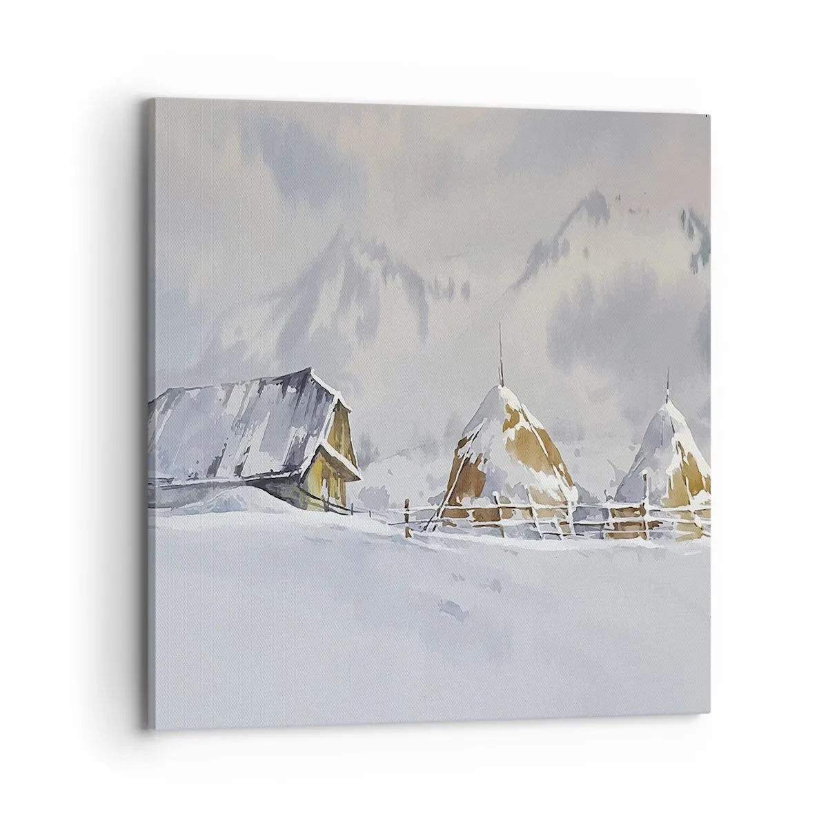 Cuadro sobre lienzo - Impresión de Imagen - En un valle nevado - 70x70 cm