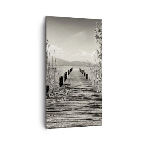 Cuadro sobre lienzo - Impresión de Imagen - En la quietud de los juncos - 45x80 cm