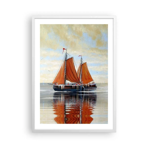 Póster en marco blanco - Navega, marinero.... - 50x70 cm