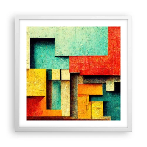 Póster en marco blanco - Festival de ángulos rectos - 50x50 cm