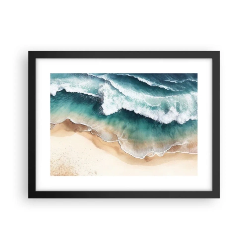 Póster en marco negro - Un encuentro eterno - 40x30 cm