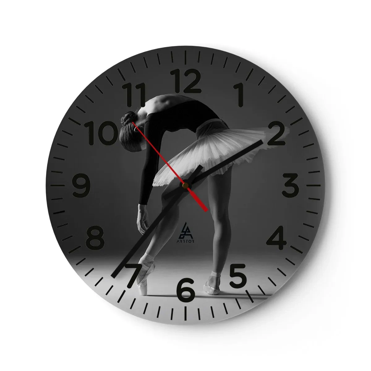 Reloj de pared - Reloj de vidrio - Bella bailarina - 40x40 cm