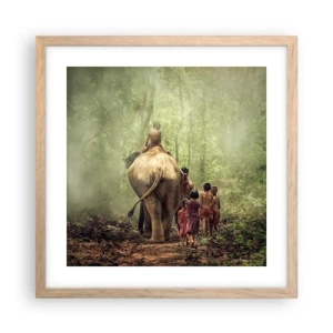 Póster en marco roble claro - El nuevo libro de la selva - 40x40 cm