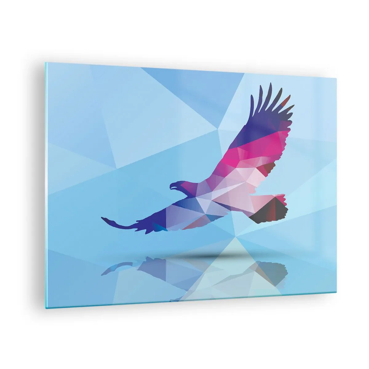 Cuadro sobre vidrio - Impresiones sobre Vidrio - Águila en cristal lila - 70x50 cm