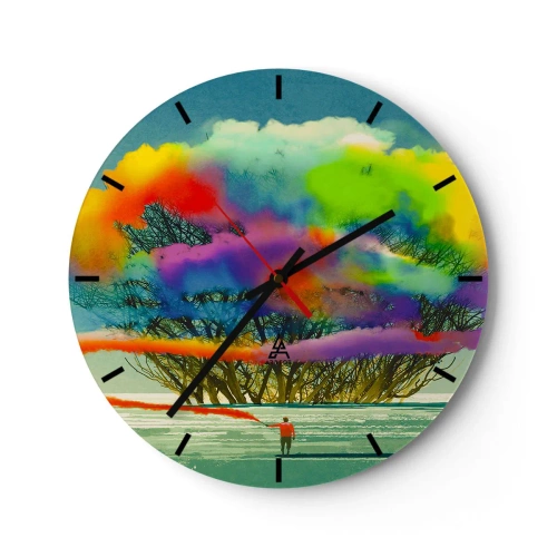 Reloj de pared - Reloj de vidrio - Dale vida a este mundo - 40x40 cm