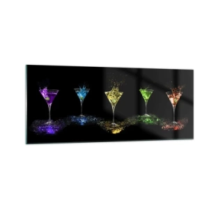 Cuadro sobre vidrio - Impresiones sobre Vidrio - Los colores de la alegría en una copa de cristal - 100x40 cm