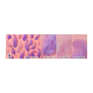 Muestra de fotomural Premium Canvas - Un pájaro lila del deseo - Pluma de ave, Inspiración, Gráficos - 100x30 cm