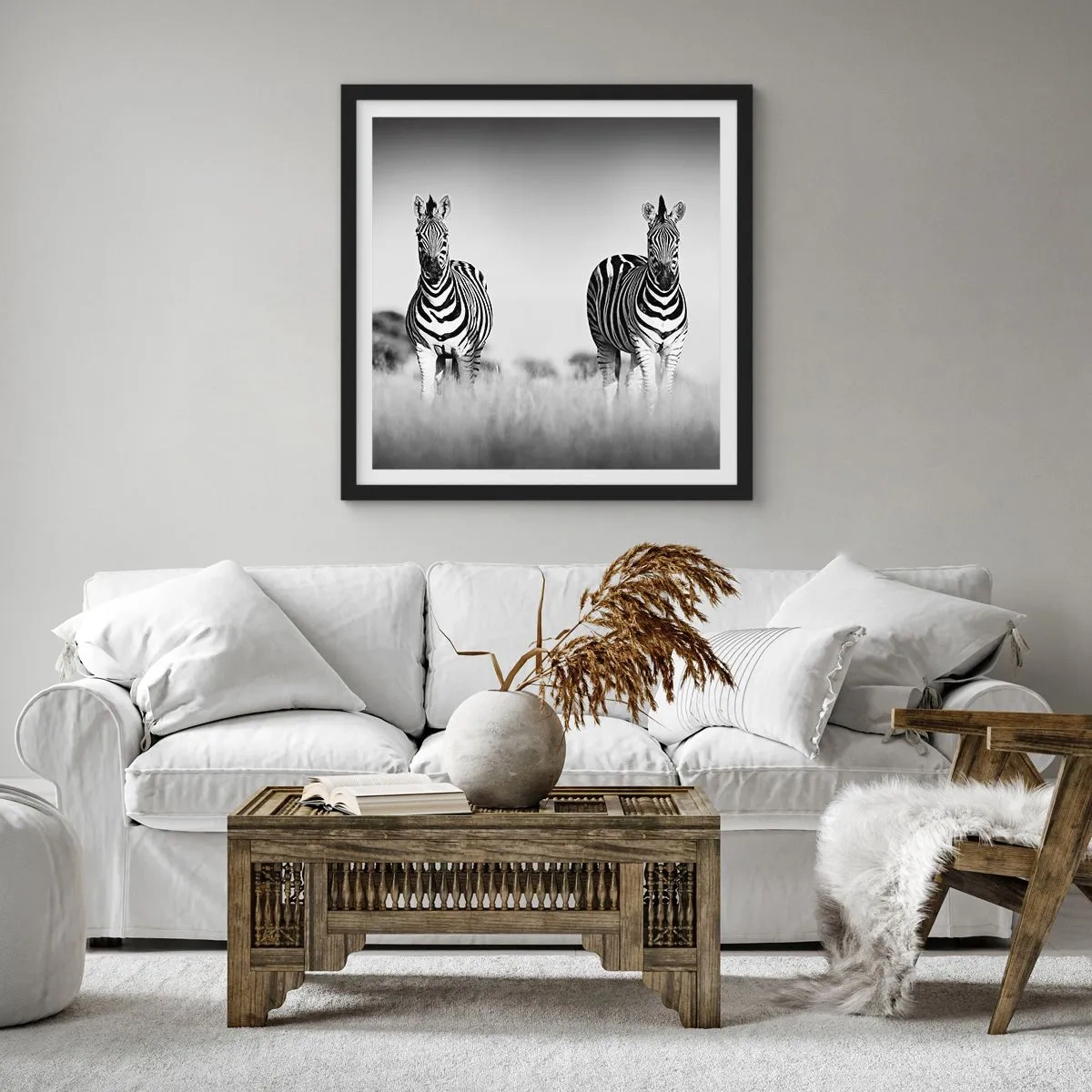 Póster en marco negro - Resulta que el mundo es blanco y negro - 60x60 cm
