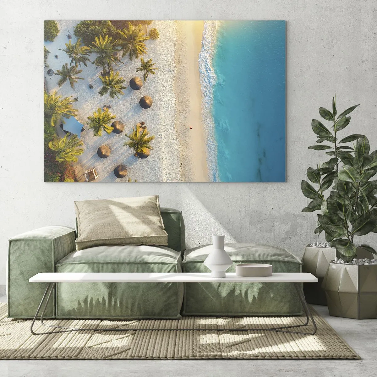 Cuadro sobre vidrio - Impresiones sobre Vidrio - Bienvenidos al paraíso - 70x50 cm