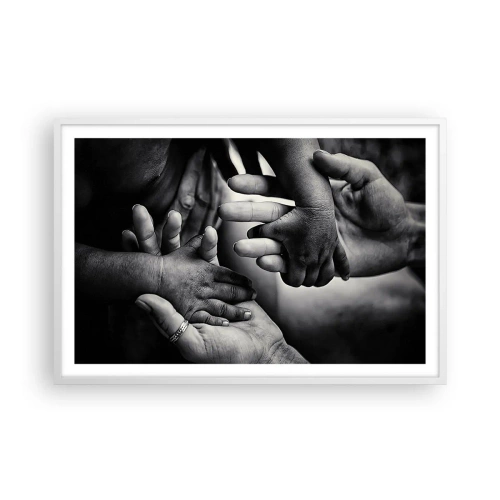 Póster en marco blanco - Ser humano - 91x61 cm