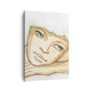 Cuadro sobre lienzo - Impresión de Imagen - Retrato artístico de una mujer en colores pastel. - 50x70cm - El árbol de la poesía crece en el silencio - Decoración de pared moderna para salón y dormitorio ARTTOR