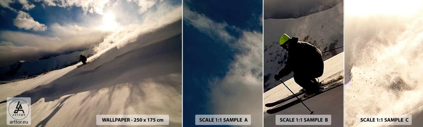 Muestra De Fotomural Standard Eco - Reto de montaña asumido - Deportes y pasatiempos, Montañas, Alpes - 100x30 cm