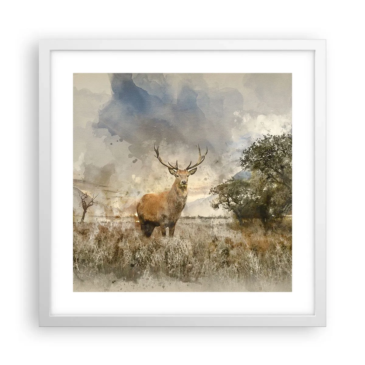 Póster en marco blanco - Dignidad - fuerza - encanto - 40x40 cm