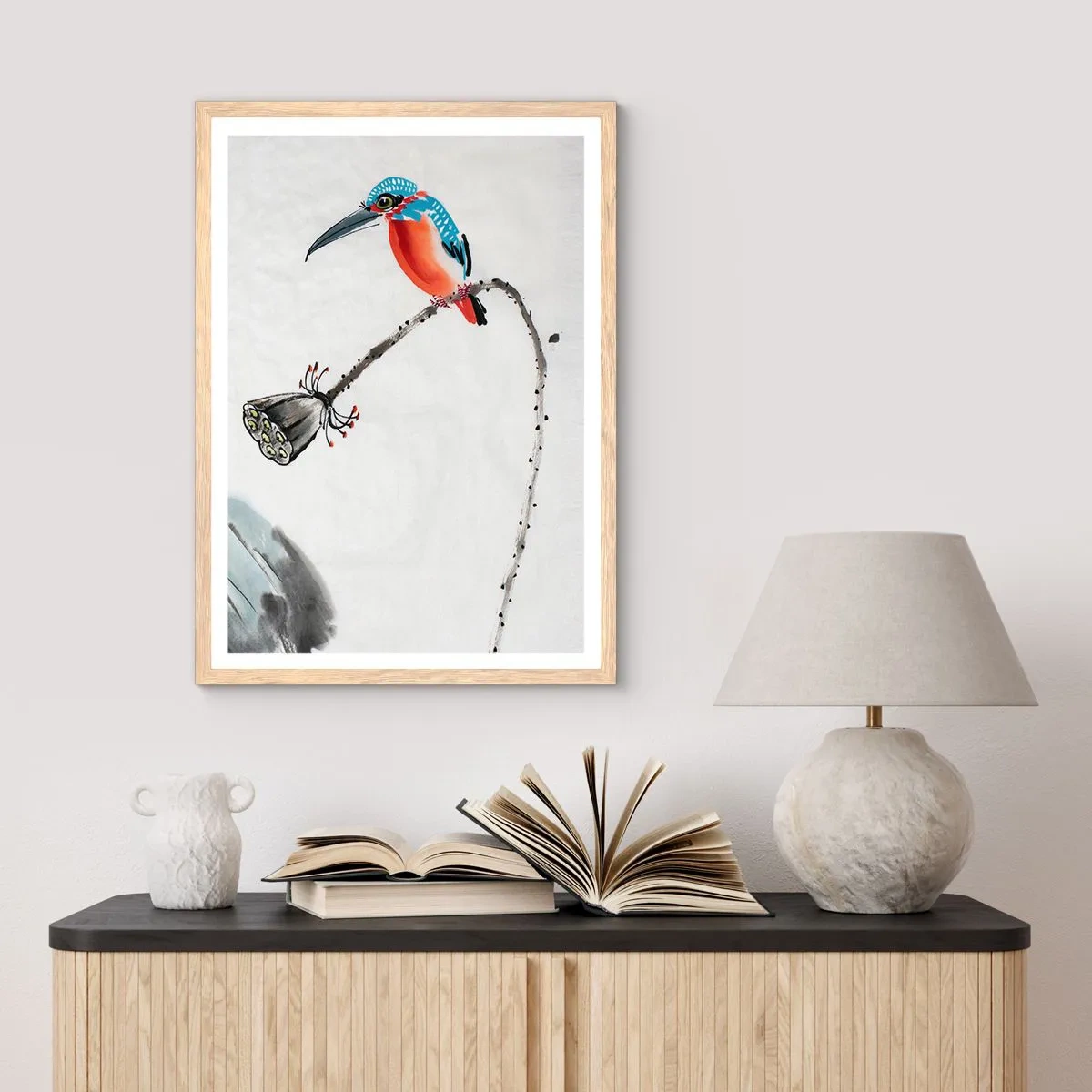 Póster en marco roble claro - La vida de la pradera - 70x100 cm