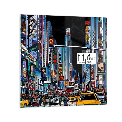 Cuadro sobre vidrio - Impresiones sobre Vidrio - Noche de cómic - 30x30 cm