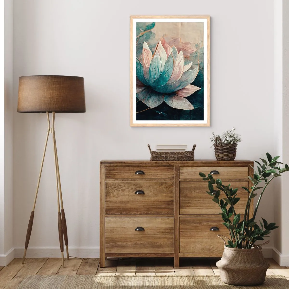 Póster en marco roble claro - Estrellas de lago - 61x91 cm