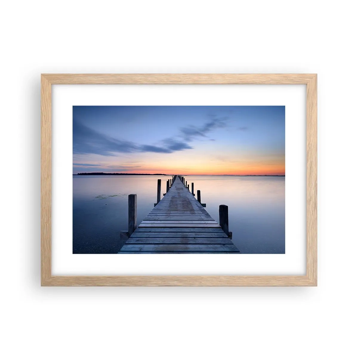 Póster en marco roble claro - La calma de un crepúsculo sereno - 40x30 cm