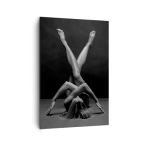 Cuadro sobre lienzo - Impresión de Imagen - Una interpretación artística de una mujer en blanco y negro. - 70x100cm - Geometría al desnudo - Decoración de pared moderna para salón y dormitorio ARTTOR