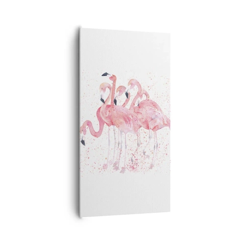 Cuadro sobre lienzo - Impresión de Imagen - Asamblea rosa - 65x120 cm