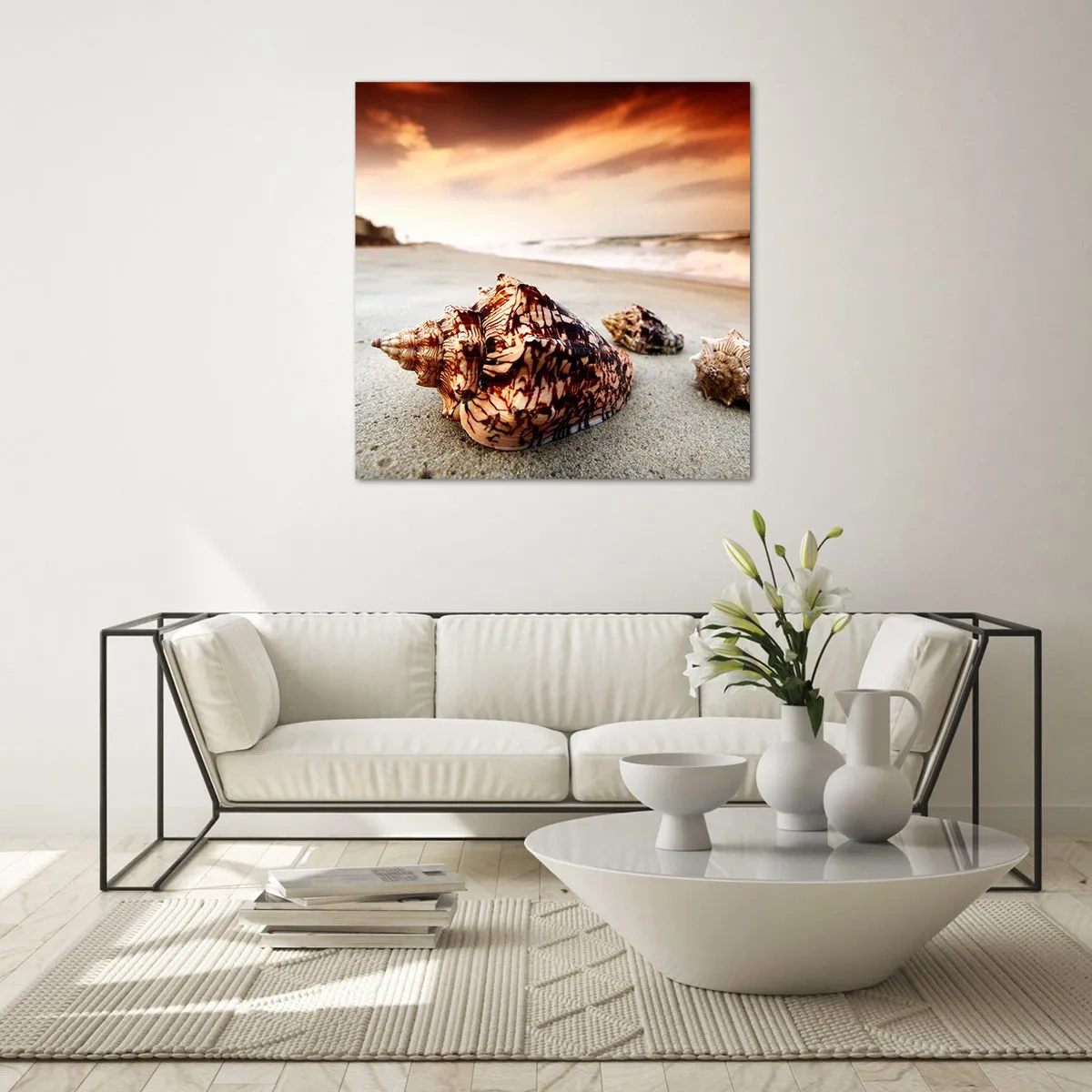 Cuadro sobre vidrio - Impresiones sobre Vidrio - Los exiliados de las olas - 60x60 cm