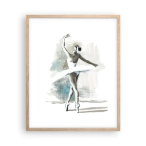 Póster en marco roble claro - Encantada por un cisne - 40x50 cm