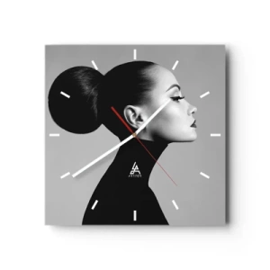 Reloj de pared - Reloj de vidrio - Nefertiti contemporánea - 40x40 cm