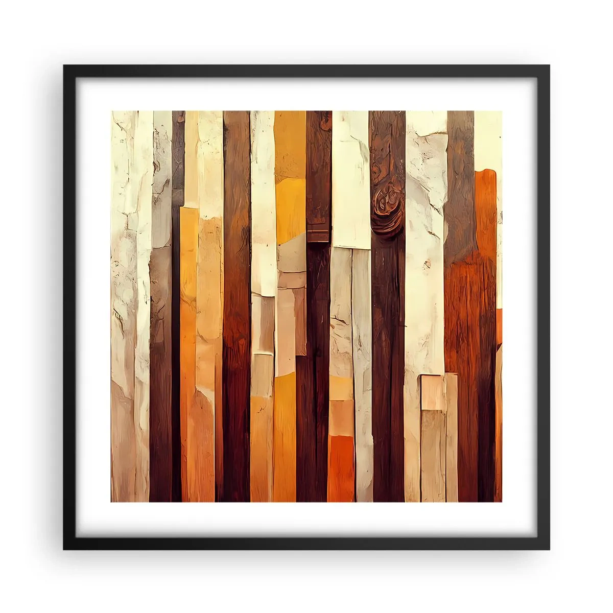 Póster en marco negro - Himno de los árboles del bosque - 50x50 cm