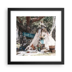 Póster en marco negro - Amor exótico - 30x30 cm