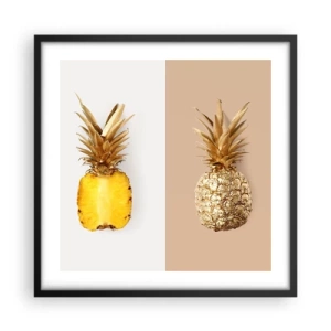 Póster en marco negro - Piña y media - 50x50 cm