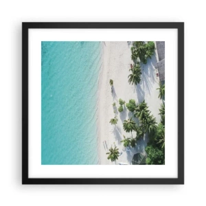 Póster en marco negro - Vacaciones en el paraíso - 40x40 cm