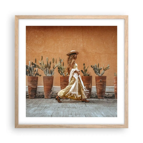 Póster en marco roble claro - Estilo hippie - 50x50 cm