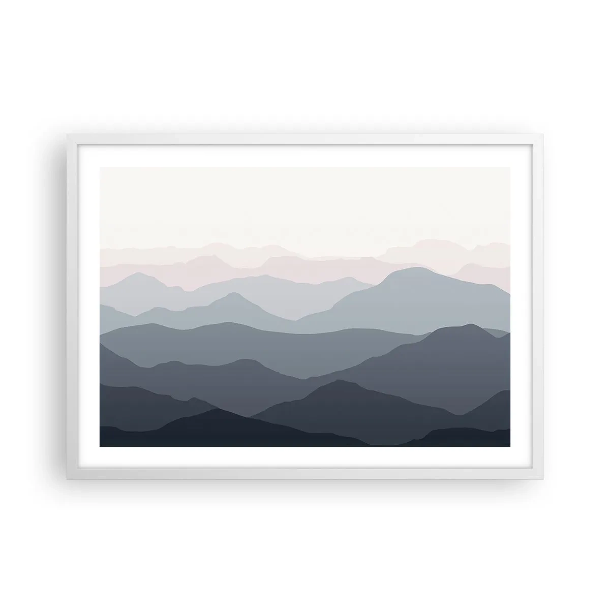 Póster en marco blanco - Cordilleras a la vista - 70x50 cm