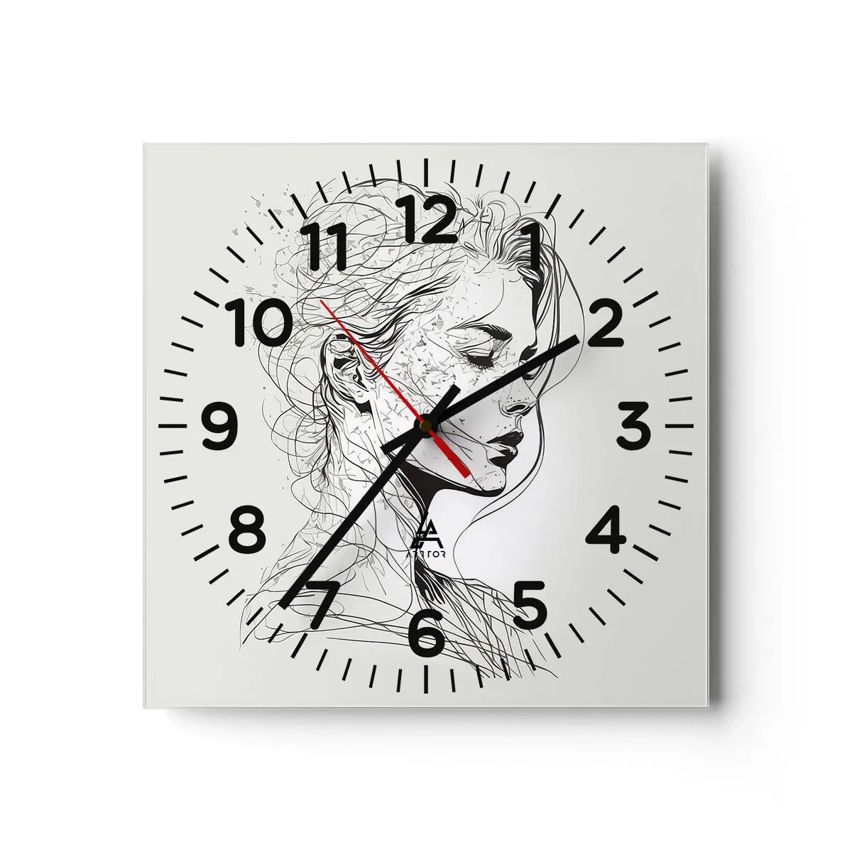 Reloj de pared - Reloj de vidrio - Retrato de ensueño - 30x30 cm