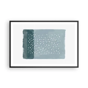 Póster en marco negro - Creación sobre azul - 91x61 cm
