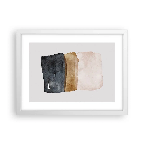 Póster en marco blanco - Una composición de colores tierra - 40x30 cm