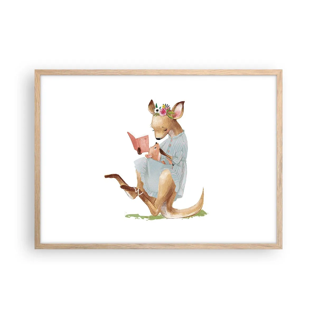 Póster en marco roble claro - Léeme un cuento, mamá - 70x50 cm