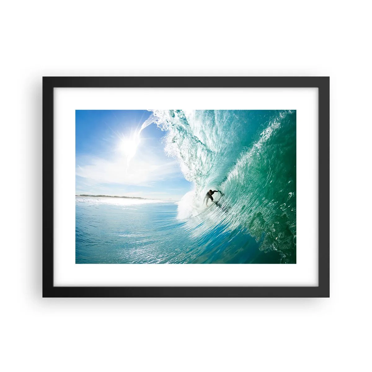 Póster en marco negro - Siempre en la ola - 40x30 cm