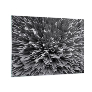Cuadro sobre vidrio - Impresiones sobre Vidrio - Estructura 3D abstracta en blanco y negro con bordes afilados - 70x50cm - No puede ser más afilado - Decoración de pared moderna para salón y dormitorio ARTTOR