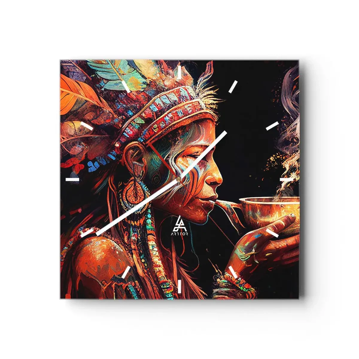 Reloj de pared - Reloj de vidrio - Un ritual mágico - 40x40 cm