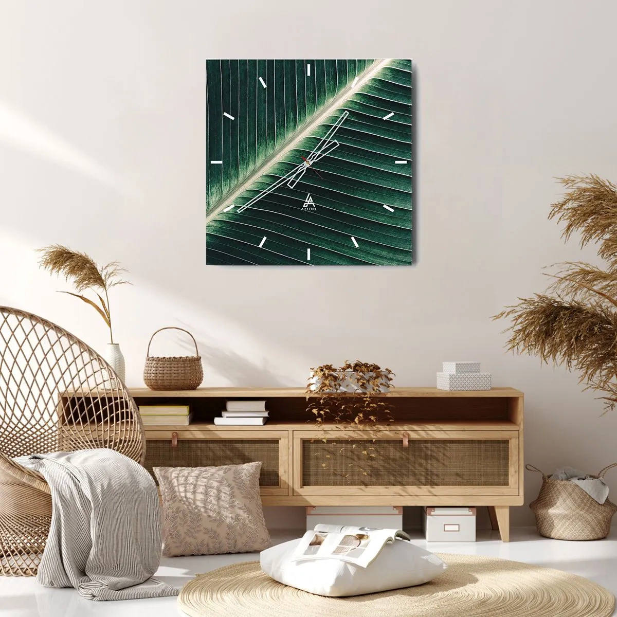 Reloj de pared - Reloj de vidrio - El ritmo de la naturaleza - 40x40 cm