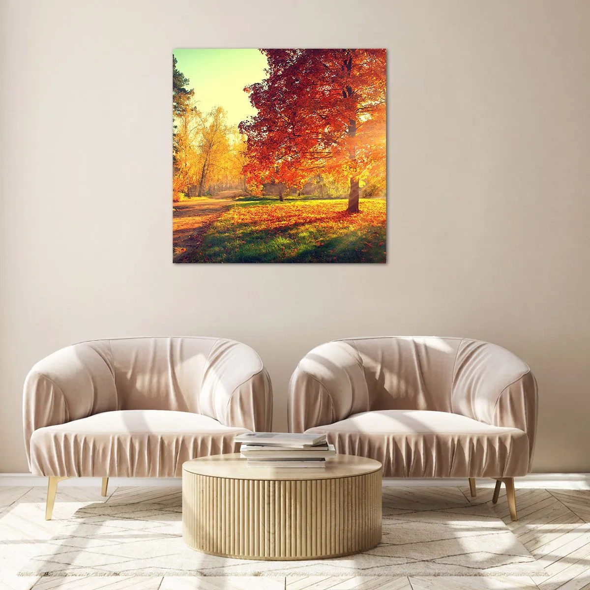 Cuadro sobre vidrio - Impresiones sobre Vidrio - El rojo es hermoso - 50x50 cm