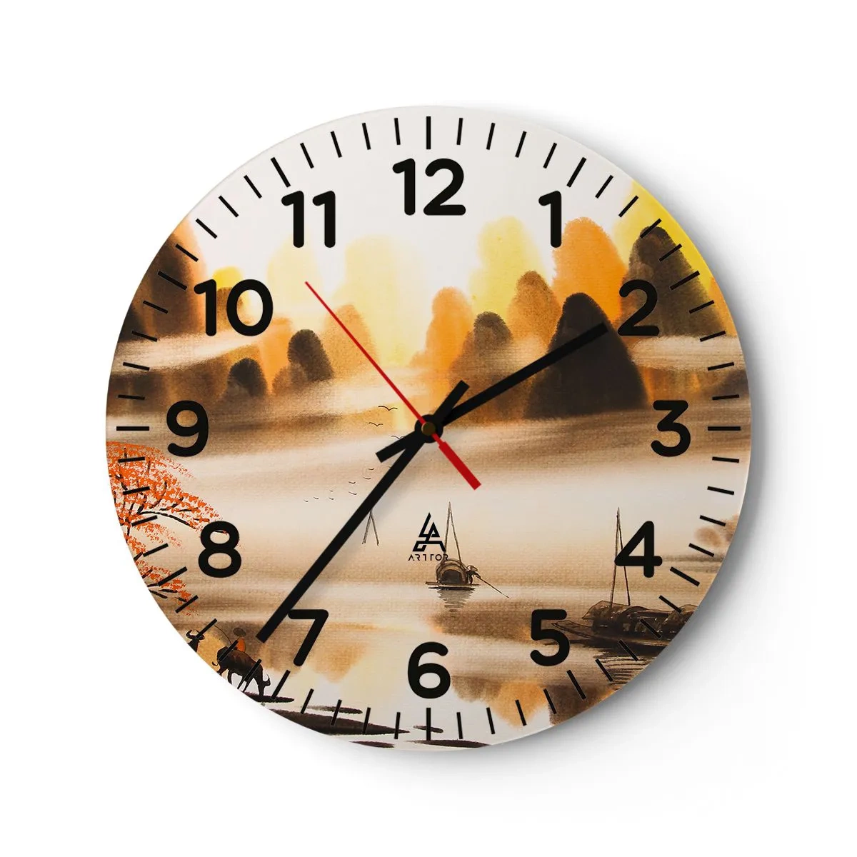 Reloj de pared - Reloj de vidrio - Más allá del Lejano Oriente - 40x40 cm