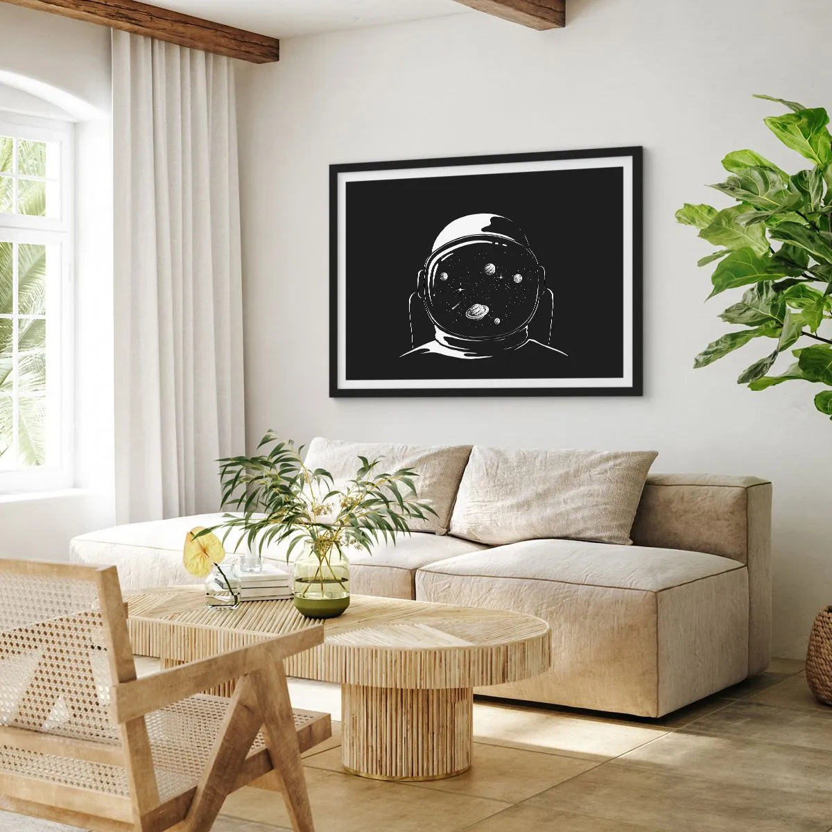 Póster en marco negro - Bonita vista - 91x61 cm