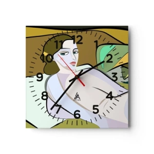Reloj de pared - Reloj de vidrio - Retrato íntimo - 30x30 cm