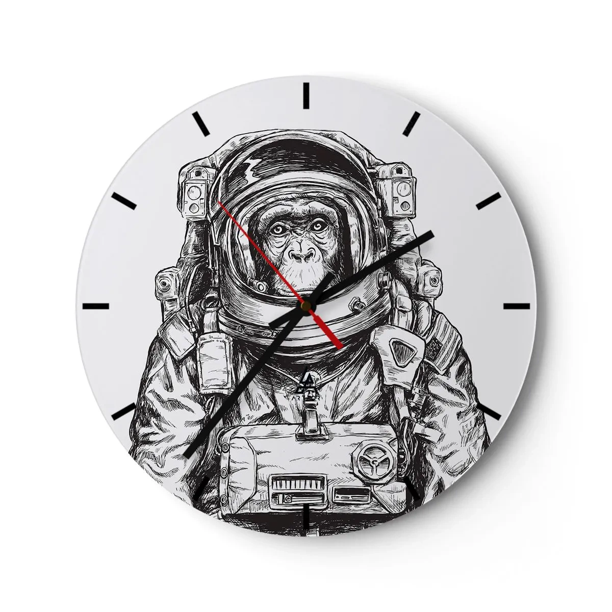 Reloj de pared - Reloj de vidrio - Evolución alternativa - 30x30 cm