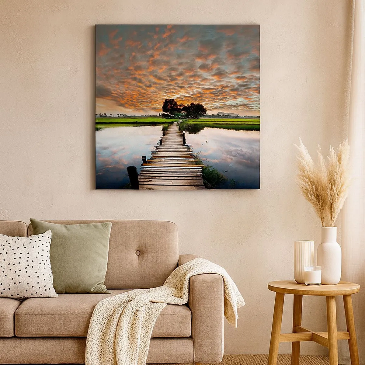 Cuadro sobre lienzo - Impresión de Imagen - Extiende tus brazos - respira - 30x30 cm