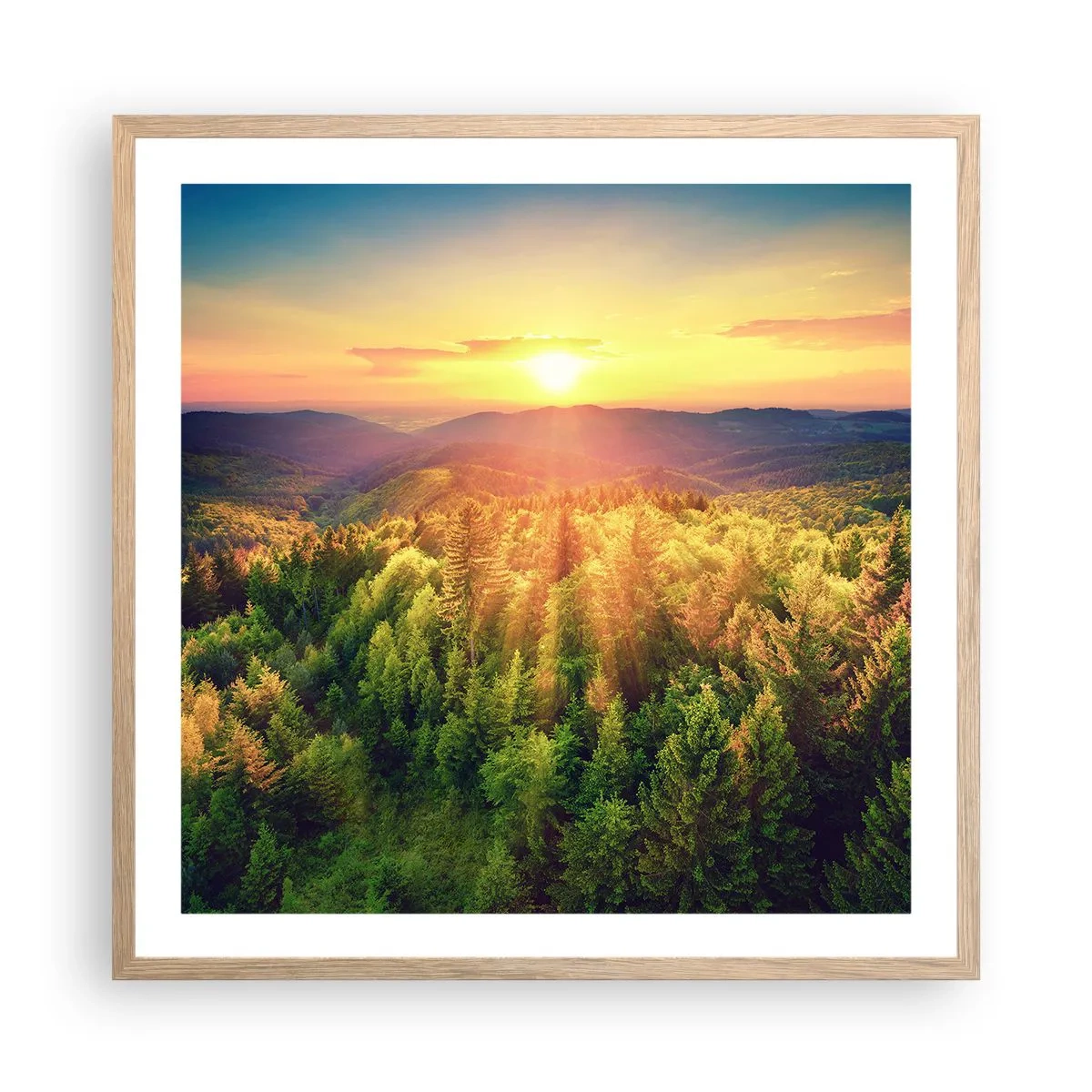 Póster en marco roble claro - Desde lo alto - 60x60 cm