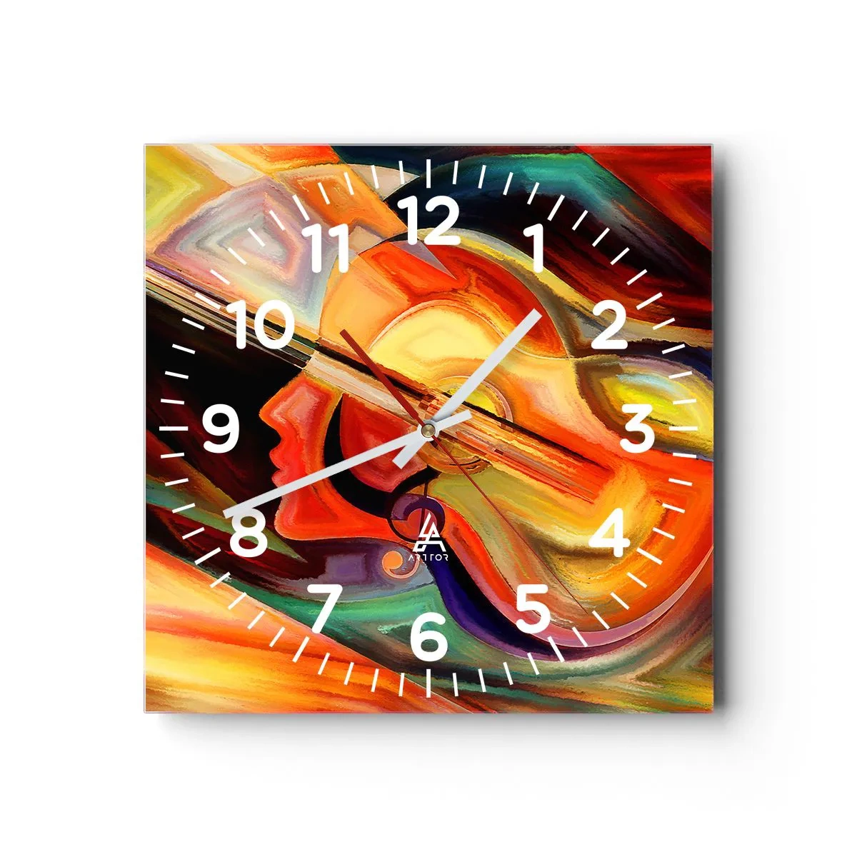 Reloj de pared - Reloj de vidrio - Juego musical - 40x40 cm