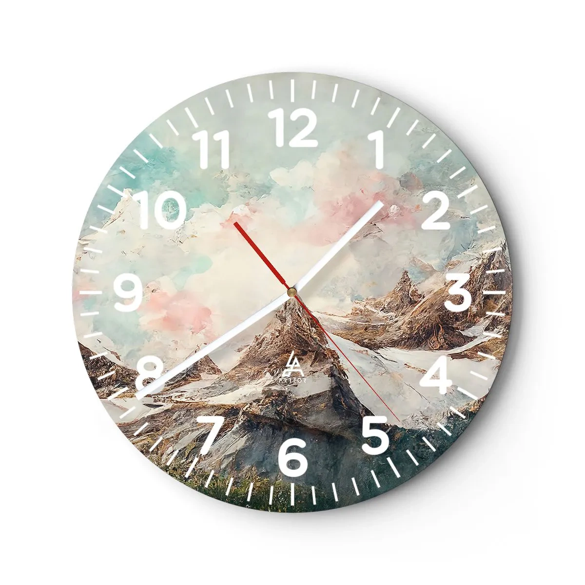 Reloj de pared - Reloj de vidrio - Filos rocosos - 30x30 cm